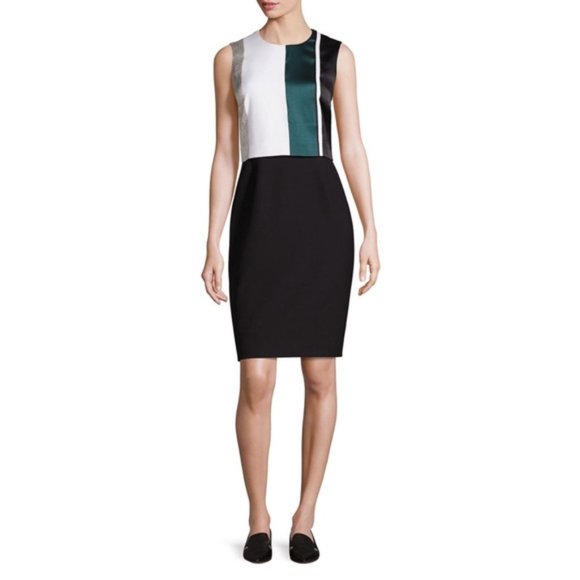 Hugo Boss Dastrina Striped Overlay Sheath Dress - Picture 2 of 14